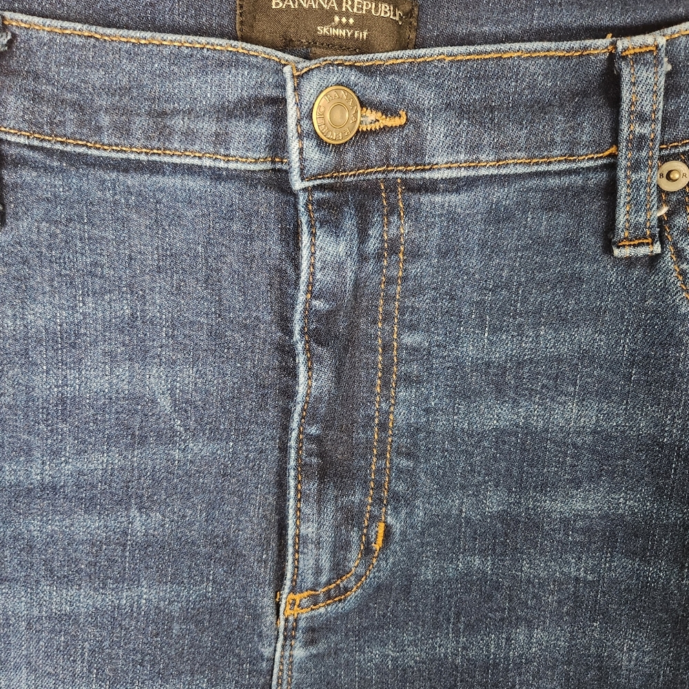 EUC Banana Republic Dark‎ Wash Skinny Leg Slim Fit Jeans Size 31/18 #0568 - Picture 6 of 15